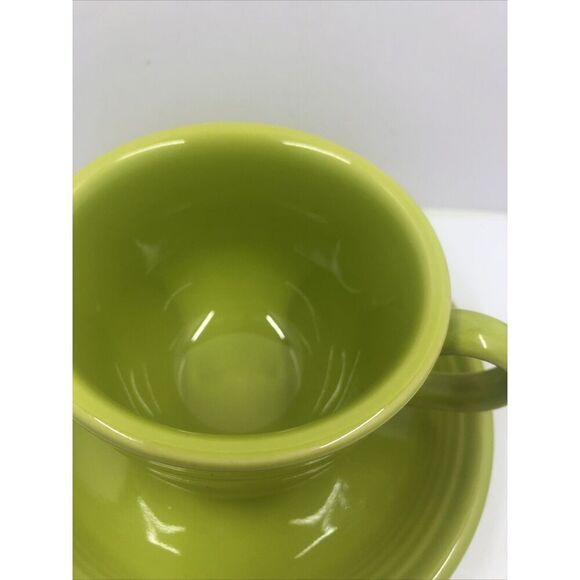 Fiestaware Coffee Tea Cup and Saucer Set Retired Lemongrass Green HLC- BBBC - Picture 4 of 16